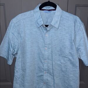 Men's Light Blue Short Sleeve Button Down Shirt